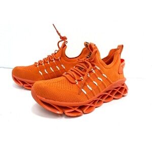 Hello Mr Lin Womens Orange Tennis Sneakers Running Shoes Size 39 US 8 Cushioned